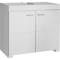 TecTake meuble bas pour lavabo - meuble bas pour lavabo - 2 compartiments spacieux, Panneau de particules et MDF, 60 x 35 x 56 cm