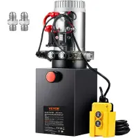 Vevor Pompe Hydraulique DC 12 V 6 L Groupe Hydraulique Double Effet Débit d'Huile 3,44 L/min Max. Pression de Décharge 22 MPa pour Camion à Benne Basculante Nacelle Élévatrice Remorque Levage Bennage