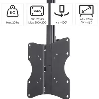 Hama Support Tv Plafond/Mansarde 46"Noir