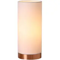 LINDBY Lampe de Table , Ronja, dimmable, Blanc, Chambre à coucher, Tissu / textile, Moderne