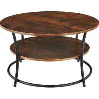 TecTake Table d’appoint Cromford 80x46cm - Bois foncé industriel, rustique