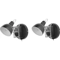 Beliani Set de 2 appliques murales métal noir luminaire Bras orientable Industriel
