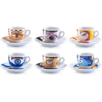 Zeller Service à espresso, 12 pcs. "Magic Eyes", porcelaine