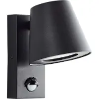Brilliant Applique d'extérieur noire avec détecteur de mouvement Bari | GU10 max. 10 W | Métal/plastique