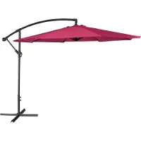 Happy Garden Parasol Déporté Oahu Rond 3,50m De Diamètre Fuchsia