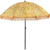 Mica Decorations Parasol à fleurs - H238 x Ø220 cm - Marron