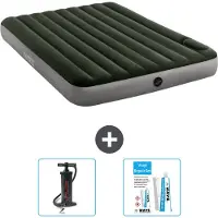 OEM Intex Airbed - 2 personnes - 152 x 203 x 25 cm - Vert - Pompe et kit de réparation