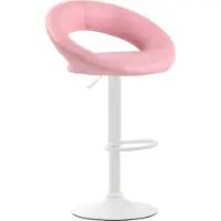 CLP Chaise de bar Olinda - similicuir, structure blanche - rose