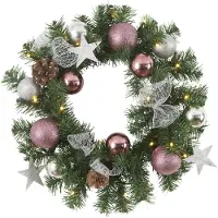 Star Trading Couronne de sapin LED « Noël » de , env. 40 cm de diamètre,