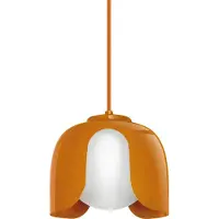 Osram Decor Corolle suspension, orange métal verre, douille E27, câble textile, 200mm, style rétro