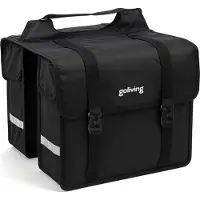 Goliving Bicycle Bag 45 Liter - Sacoche double pour vélo - Imperméable - Avec réflecteurs - Vélos électriques - Noir