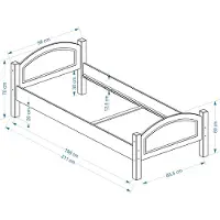 Idimex Lit Simple Flims 90 X 200 Cm Lit Pour Enfant En Pin Massif Vernis Naturel, Avec Tête Et Pied De Lit Arrondil