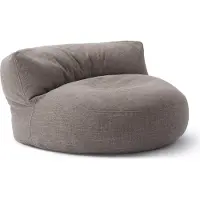 DS Produkte Lumaland Interior Line : Canapé-pouf d'intérieur - Forme ronde - Remplissage de 320 litres, dimensions 90 x 50 cm - Gris clair - Fauteuil relax avec dossier