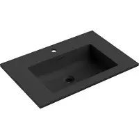 Mexen Otis lavabo encastré 71 x 46,5 cm, noir mat - 25187071