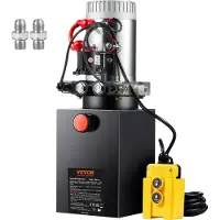 Vevor Pompe Hydraulique DC 12 V 8 L Groupe Hydraulique Double Effet Débit d'Huile 3,44 L/min Max. Pression de Décharge 22 MPa pour Camion à Benne Basculante Nacelle Élévatrice Remorque Levage Bennage
