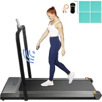 Vevor Tapis de Marche Electrique 36x112 cm Tapis de Course Electrique Capacité 100 kg Silencieux Motorisé Portable avec Télécommande Affichage Numérique LED avec Barre d'Appui pour Maison Bureau Gym