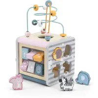 PolarB VIGA Activity Box : centre de jeux éducatif en bois 5 en 1 avec cube