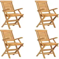 vidaXL Chaises de jardin 4 pcs. Pliable 56x63x90 cm bois massif teck