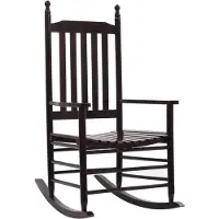 vidaXL Chaise à bascule avec assise incurvée en bois de peuplier brun