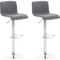 CLP lot de 2 tabourets de bar Hoover tissu chromé