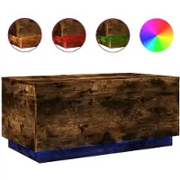 vidaXL Table basse avec lampes LED chêne fumé 90x50x40 cm