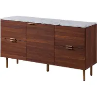 Teamson Home Buffet bas de salon entrée salle à manger faux marbre bois noyer Teamson Home Ashton VNF-00081