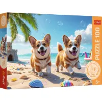 Trefl PUZZLE 100 Chien Corgi / Famille Treflik 16536