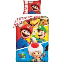 Super Mario Parure de lit SMM003BL 140 x 200 + 70 x 90 cm coton bio