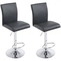 CLP lot de 2 tabourets de bar Köln en similicuir chromé