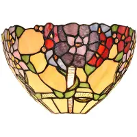 LumiLamp Applique murale Tiffany 30x15x18 cm Vert Beige Verre