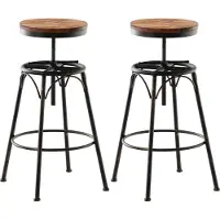 CLP Lot de 2 tabourets de bar Beam, réglables en hauteur, couleur bronze