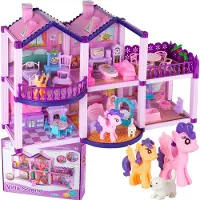 Malplay Villa Maison de poupées et de poneys avec chevaux.