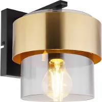 Globo Lighting Applique murale salon couloir métal noir verre laiton 15560W