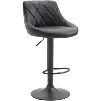 CLP Tabouret de bar Lazio, réglable en hauteur et pivotant à 360°, structure noire