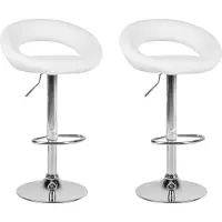 Beliani Lot de 2 tabourets de bar Recouvrement en similicuir noir Repose-pieds Pivot à gaz Hauteur réglable Minimaliste