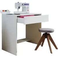 VCM Bureau en bois | Table d'ordinateur avec tiroir | H. 75 x W. 77 x D. 50 cm | Mobilier de bureau Nitolda