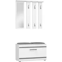 Top E Shop Mur d’entrée avec assise KRISTJAN – blanc