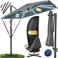 Kesser Parasol de jardin, modèle SUN XL, 300x300 cm, pivotant et inclinable à 360°, avec housse de protection