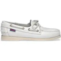 Sebago pour femme. 7000530 Mocassins en cuir Portland blanc (37), Plat, Lacets, Casuel