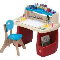 Step2 Deluxe Art Master Bureau & Chaise D'Enfant | Table De Créativité En Plastique Avec Espace De Rangement
