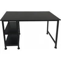 Vdd Table d'ordinateur de bureau - avec étagères de rangement - bois métal noir - 110 cm de large