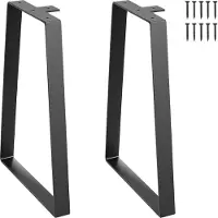 Vevor Pied de Table Basse 2PCS Pieds de Bureau de Remplacement Trapézoïdaux 40,6 cm Acier Massif Capacité de Charge 181 kg Pieds de Tables de Nuit Noirs Meubles Modernes pour Maison Bureau d'Enfants