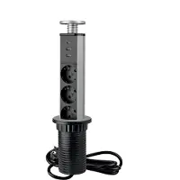Emuca Multiconnecteur élevable Vertikal A+C- EU- Peint en aluminium- Plastique et Aluminium