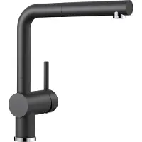 BLANCO Robinet Linus-S résistant à la pression - orientable- et robinetterie extractible, Silgranit anthracite