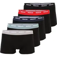 HUGO Lot de cinq boxers courts en coton stretch avec taille à logos
