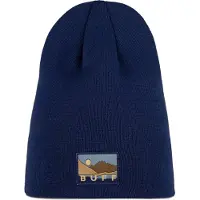 Buff Knitted Beanie Bleu