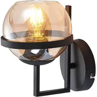 LINDBY Applique Murale , Marinka, dimmable, Noir, Salon / séjour, Métal, Moderne