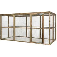 FATMOOSE Volière CheeryChicken Cove en bois pour poules - 363 x 179 x 183 cm