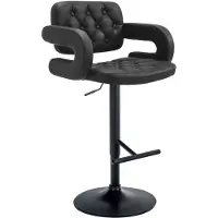 CLP Tabouret de bar Dublin en similicuir, réglable en hauteur et pivotant, structure noire