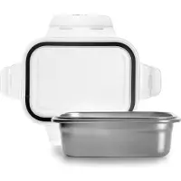 Ibili Lunchbox 669316 Grau Edelstahl rechteckig 1,6 L, Lunch box, Gris